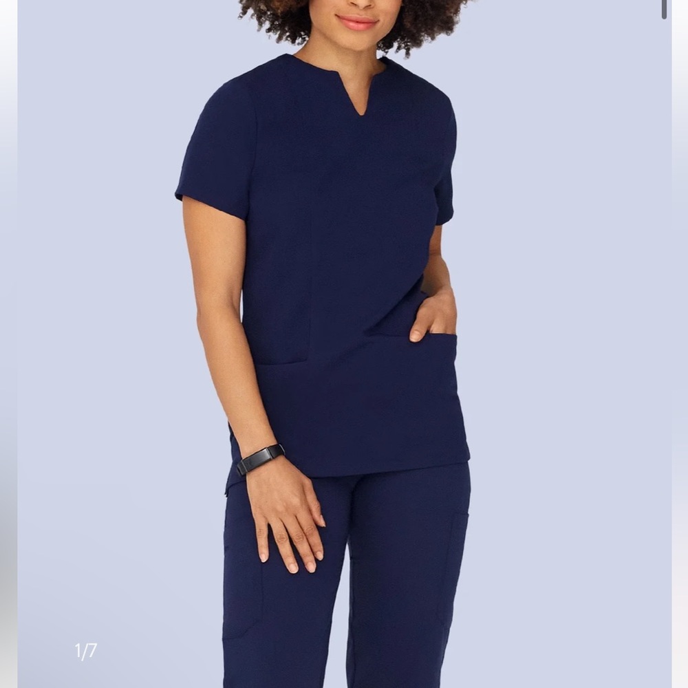 Mandala scrubs 2 piece set in navy blue